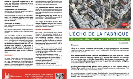 Couverture l'écho de la fabrique n° 1