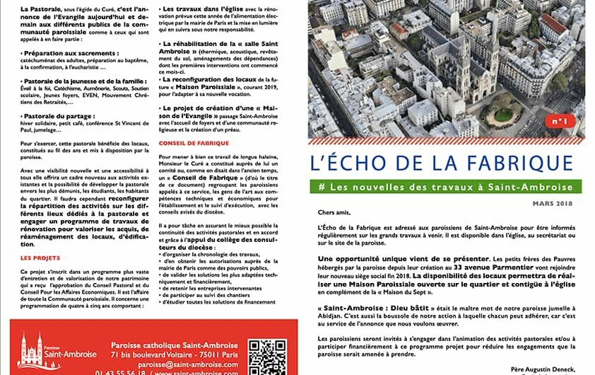 Échos de la Fabrique n° 1