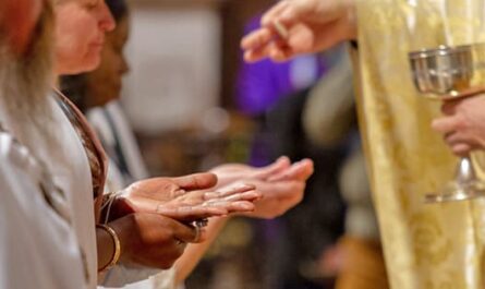 Photo pendant la Communion à Saint-Ambroise