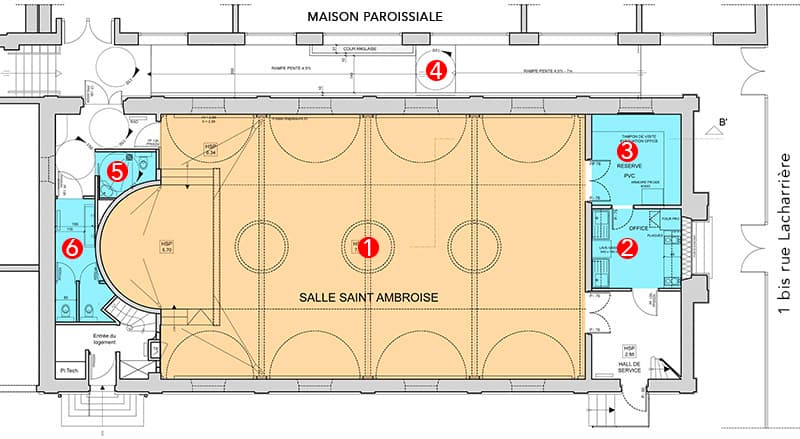 Plan de la Salle Saint-Ambroise