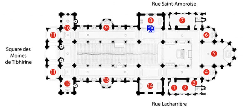 Petit plan d'église de Saint-Ambroise