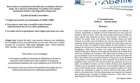 Feuille paroissiale n° 40 du 1er novembre 2020