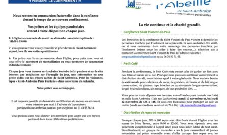 Feuille paroissiale n° 41 du 8 novembre 2020