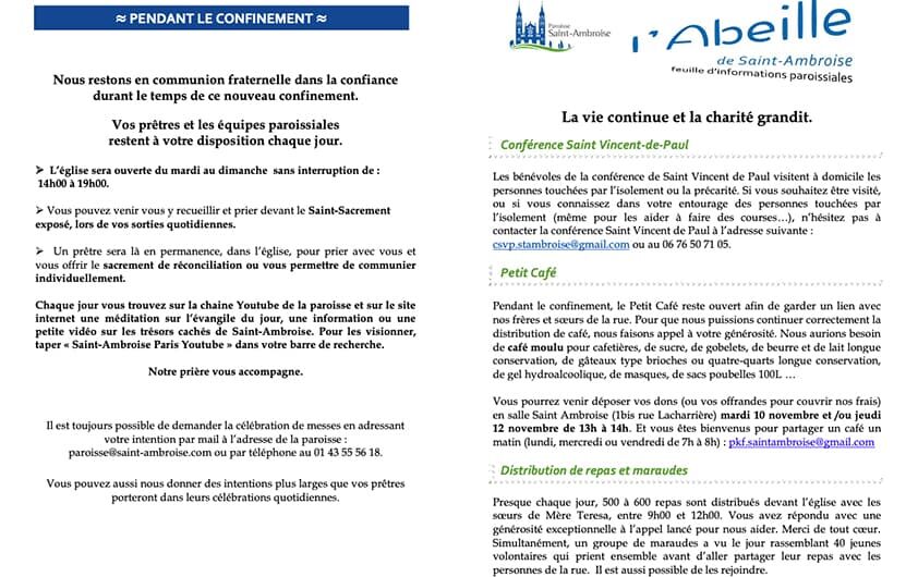 Feuille paroissiale n° 41 du 8 novembre 2020