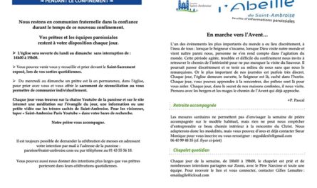 Feuille paroissiale n° 42 du 15 novembre 2020