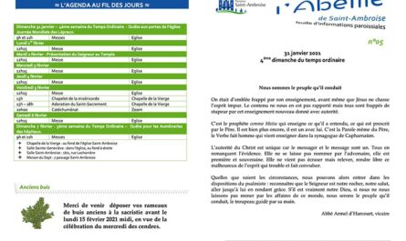 Feuille paroissiale n° 05 du 31 janvier 2021