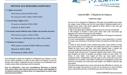 Feuille paroissiale n° 49 du 3 janvier 2021
