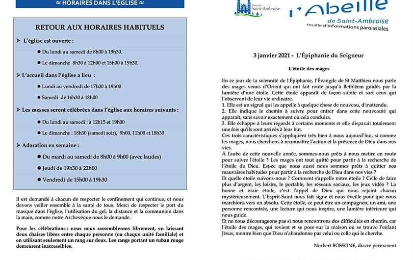 Feuille paroissiale n° 49 du 3 janvier 2021