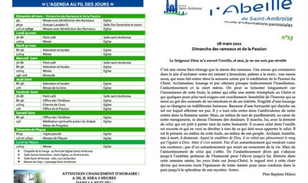 Feuille paroissiale n° 13 du 28 mars 2021