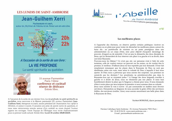 Feuille paroissiale n° 42 du 17 octobre 2021