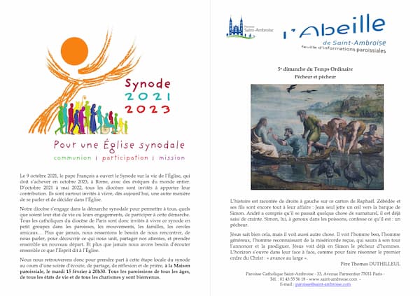 Feuille paroissiale n° 11 du 6 février 2022