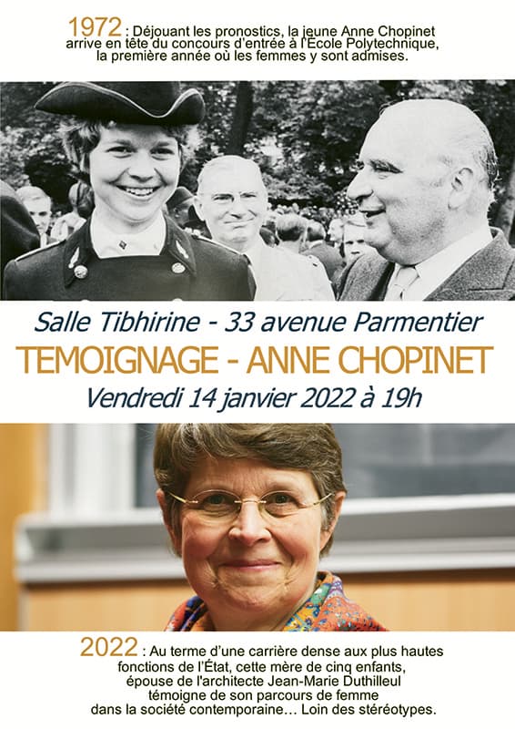 Témoignage-conféerence Anne Chopinet à Saint Ambroise Paris - Affiche