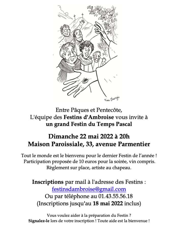 Les Festins d'Ambroise - Dimanches fraternels à Saint-Ambroise du 22 mai