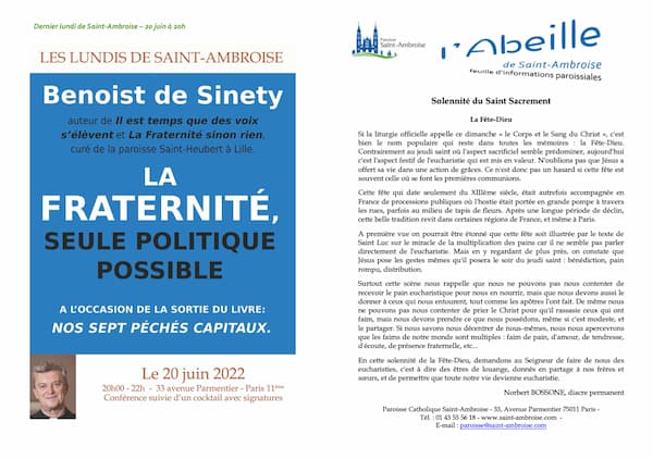 Feuille paroissiale n° 30 du 19 juin 2022