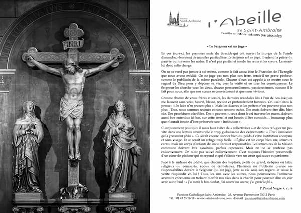 Feuille paroissiale spéciale 2022