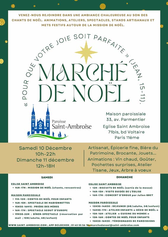 Marché de Noël de Saint Ambroise 2022- Programme