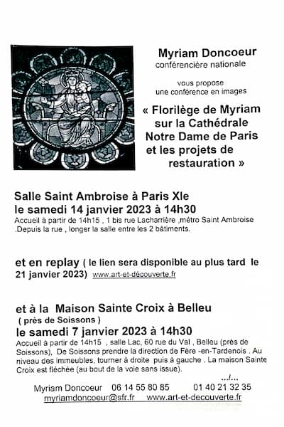 Conférence sur Notre-Dame de Paris - Programme