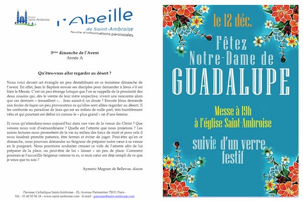 Feuille paroissiale n° 49 du 11 décembre 2022
