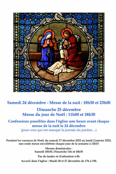 horaires à Saint Ambroise des messes de Noël