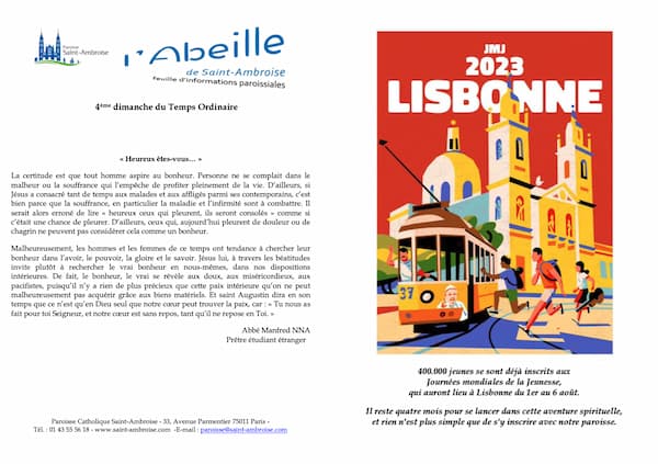 Feuille paroissiale n° 04 du 29 janvier 2023