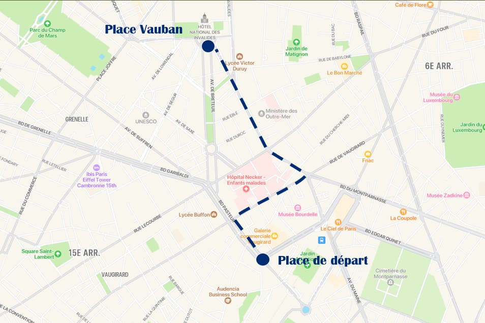 Plan du parcours pour la Marche pour la Vie 2023