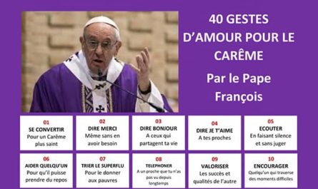 40 gestes d'amour par le Pape François - Tract