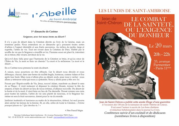 Feuille paroissiale n° 08 du 26 février 2023
