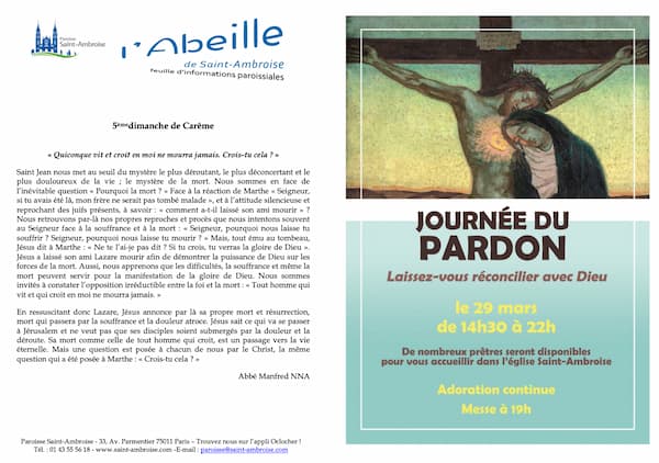 Feuille paroissiale n° 12 du 26 mars 2023