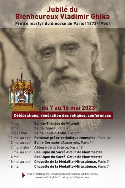 Affiche du Jubilé du Bienheureux Vladimir Ghika à Paris