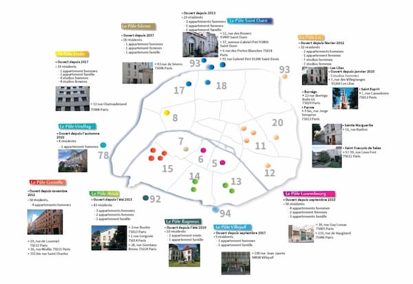 association pour l'amitié, carte des appartements