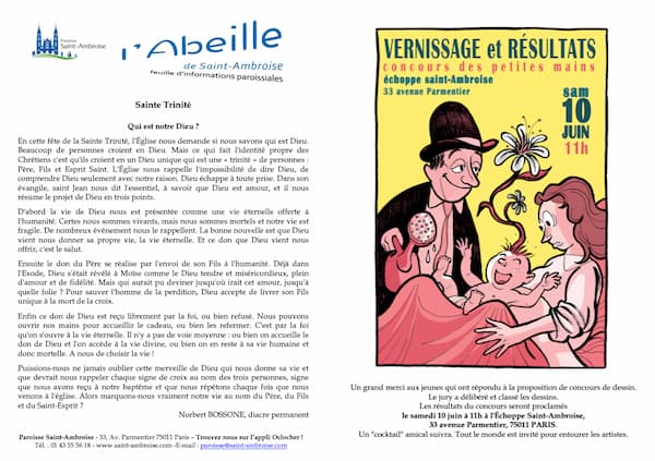Feuille paroissiale n° 23 du 4 juin 2023
