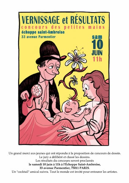 Tract du vernissage et des résultats du concours dessin à Saint Ambroise