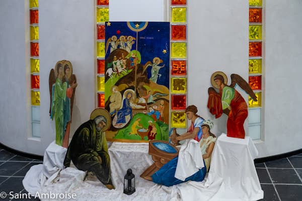 Crèche du marché de Noël de Saint Ambroise