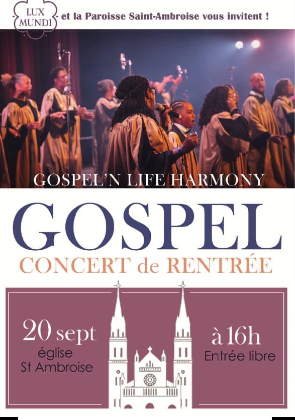 Rentree 2026 - Affiche concert Gospel à Saint Ambroise
