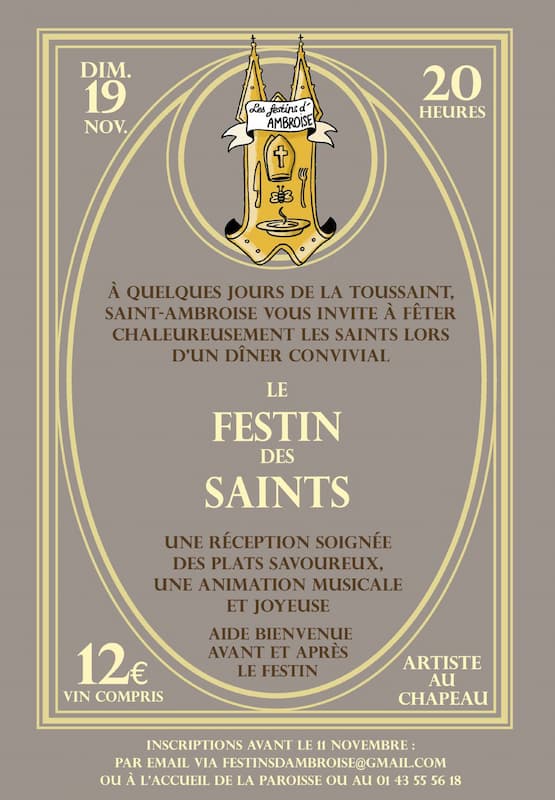 Festin d'Ambroise des Saints, le 19 novembre 2023, affiche