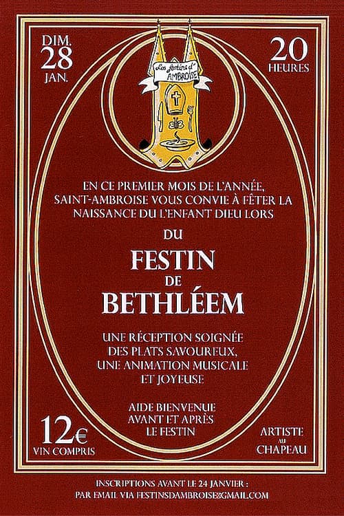 Festin d'Ambroise de Bethléem, le 19 janvier 2024, affiche