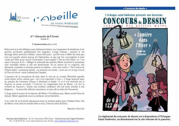 Feuille paroissiale du 4ème Dimanche de l’Avent