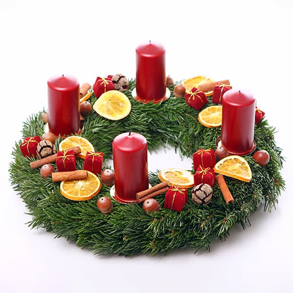 Festin de l'Avent -Couronne au marche de Noël