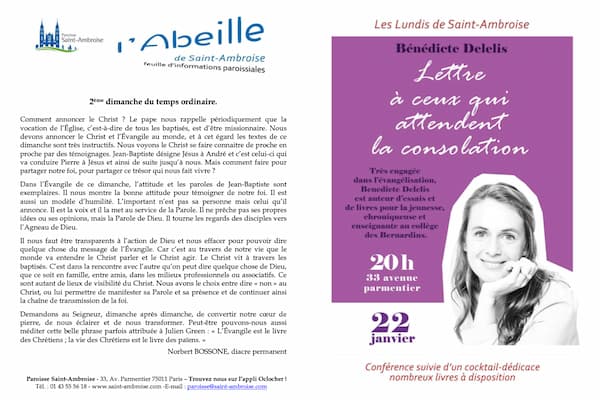 Feuille paroissiale du 2ème dimanche