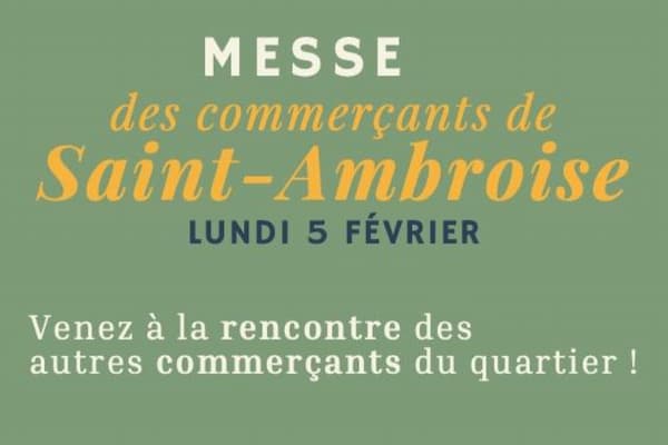 Messe des commerçants à Saint Ambroise, flyer