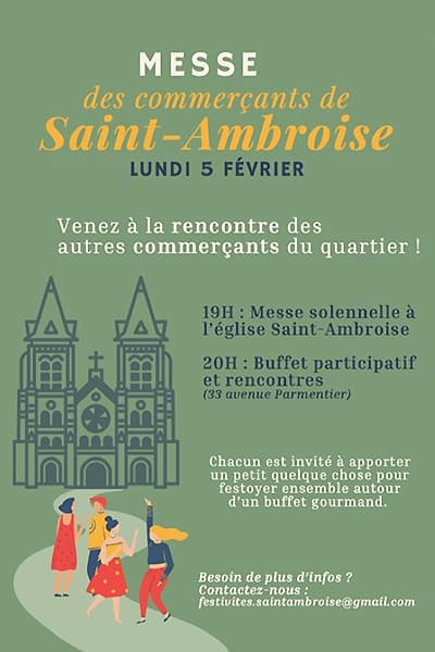 Messe des commerçants à Saint Ambroise