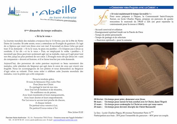 Feuille paroissiale du 6ème dimanche