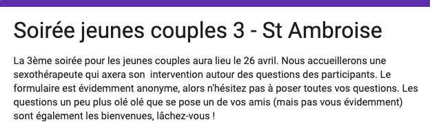 jeunes couples questionnaire