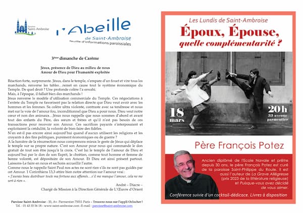 Feuille paroissiale du 3ème dimanche de Carême