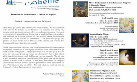 Fip dimanche des Rameaux et de la Passion du Seigneur 2024, flyer