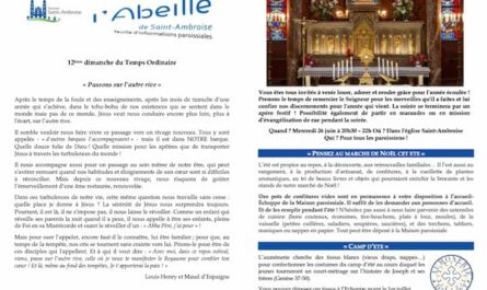 FIP 12eme dimanche du Temps ordinaire 2024 Flyer