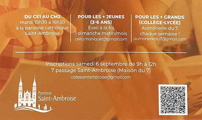 Catéchisme, horaires