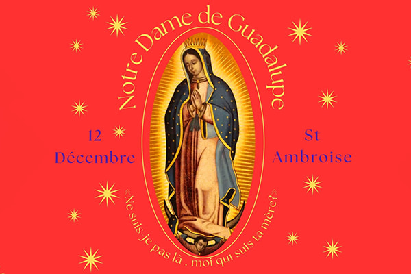 Vierge de Guadalupe, messe solennelle 2025, bannière