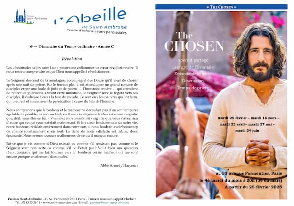 Feuille paroissiale du 6ème dimanche du Temps ordinaire