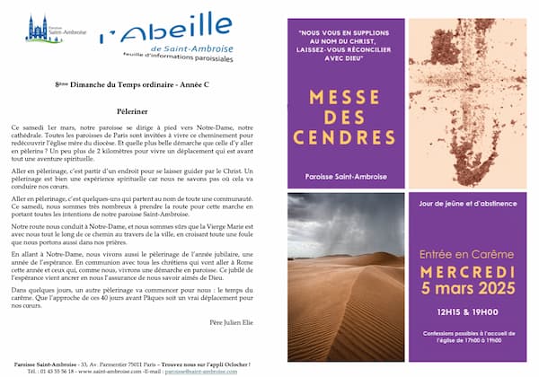 Feuille paroissiale du 8ème dimanche du Temps ordinaire